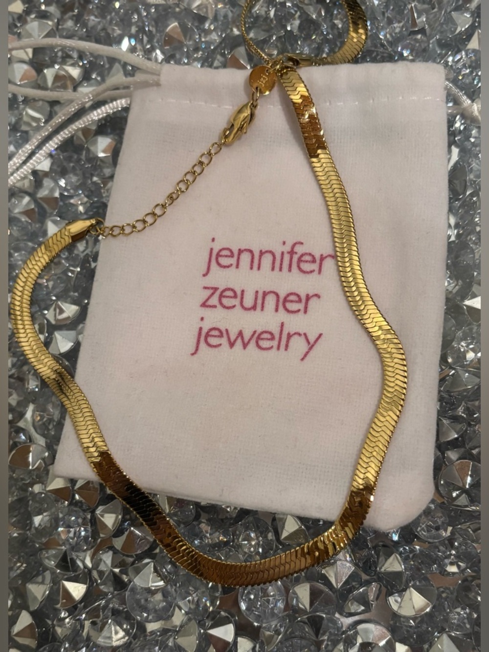 Jennifer Zeuner Gold Herringbone Chain Necklace | JZJ | Adjustable